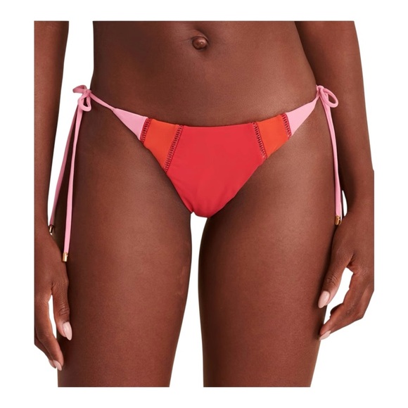 PQ AVALON Side Tie Bikini Bottom in Pink/Red NWT - Picture 1 of 9